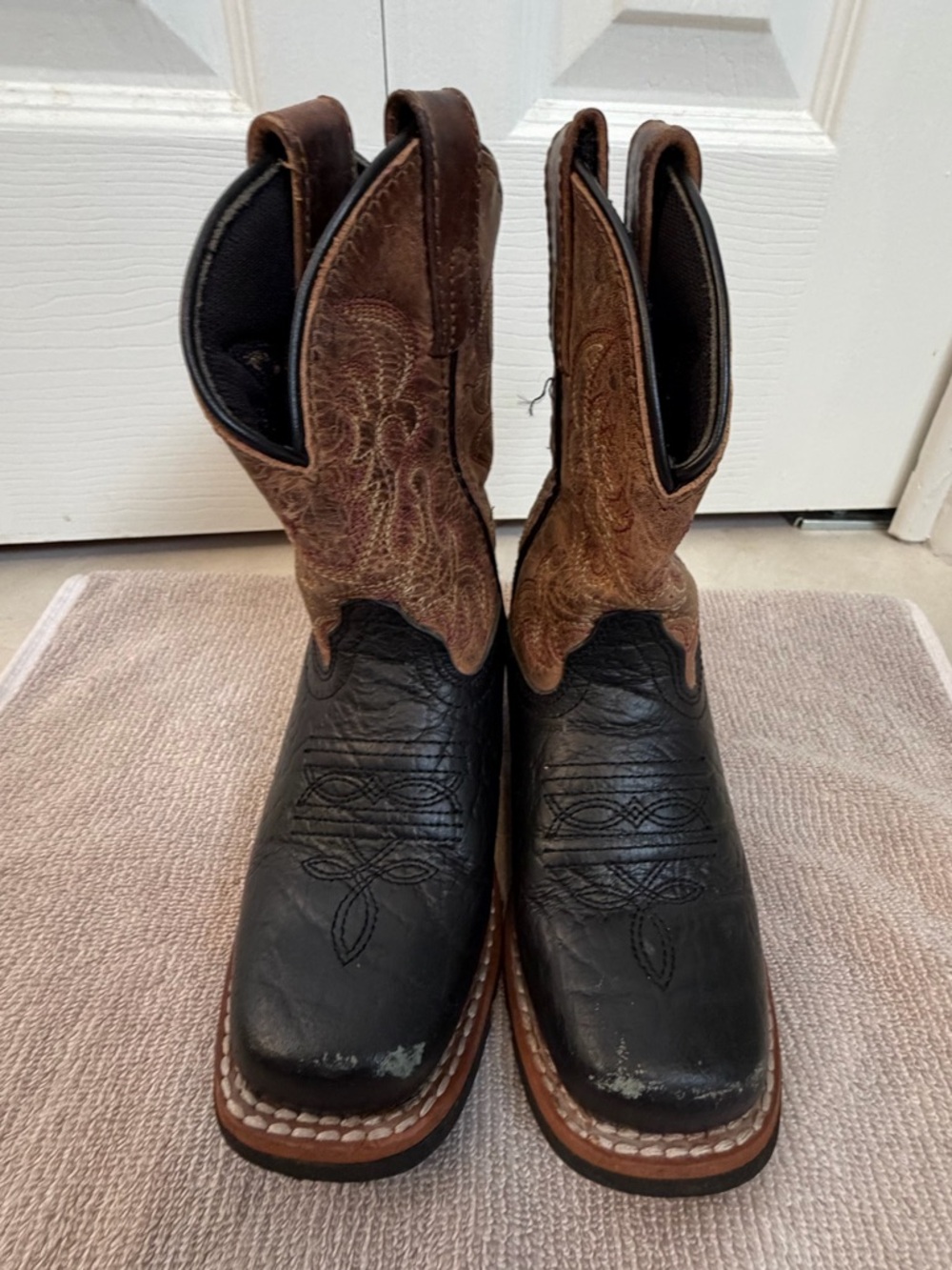 Dan Post Kids Two-Tone Brown and Black Western Boots